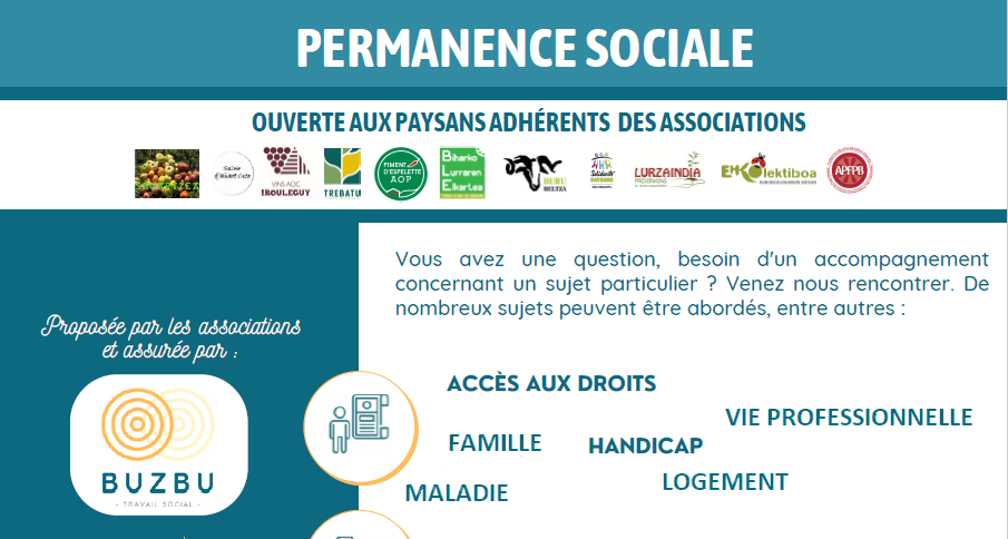 Permanances sociales gratuites et anonymes pour les paysans adhérents